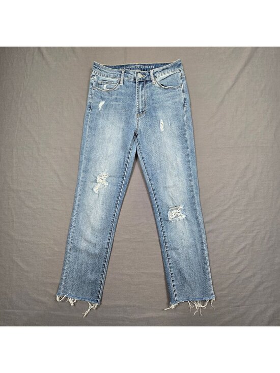 Articles Of Society Denim - Articles Of Society Womens Distressed Frayed Hem Jeans Size 26 Light Blue Denim
